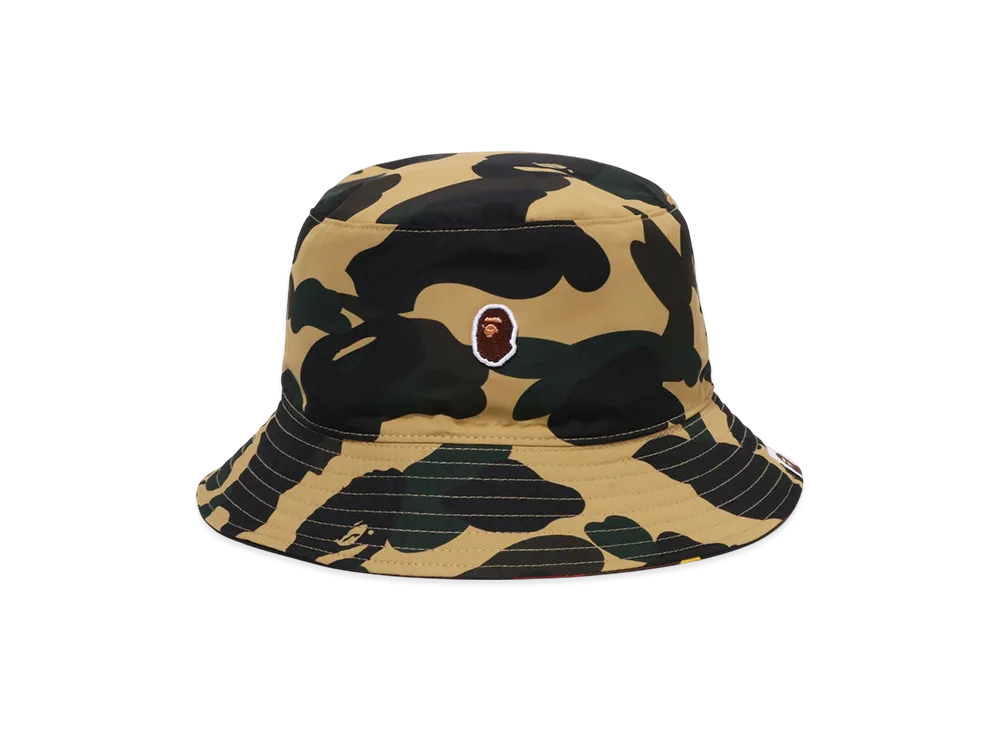 A BATHING APE 1St Camo One Point Reversible Hat "Yellow"
