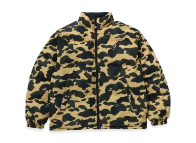 A BATHING APE 1St Camo Reversible Down Jacket "Yellow"
