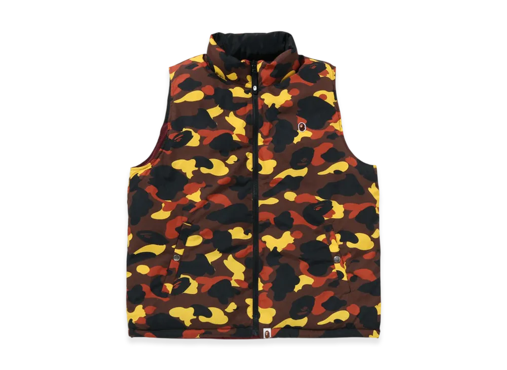 A BATHING APE 1St Camo Reversible Down Vest "Orange"