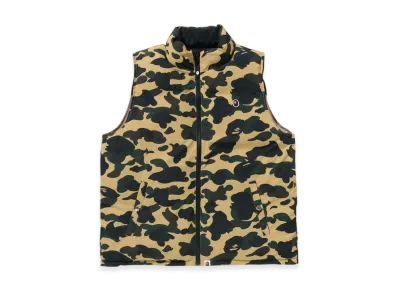 A BATHING APE 1St Camo Reversible Down Vest "Yellow"
