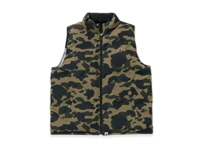A BATHING APE 1St Camo Reversible Down Vest "Green"