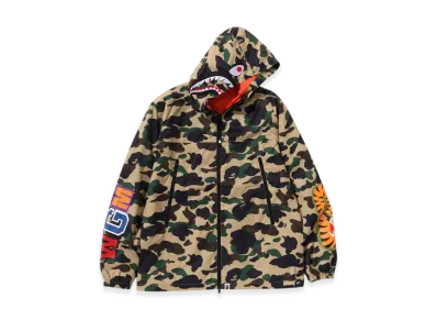 A BATHING APE 1St Camo Shark Hoodie Jacket "Yellow"