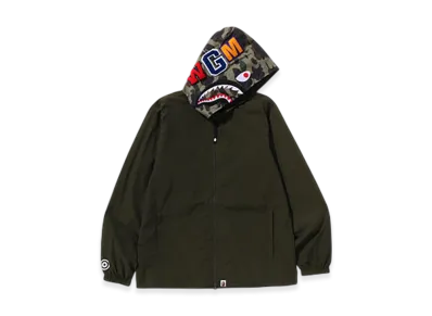 A BATHING APE 1St Camo Shark Hoodie Jacket "Green"