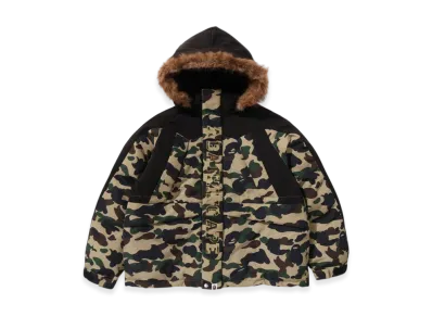 A BATHING APE 1St Camo Snowboard Down Jacket "Yellow"