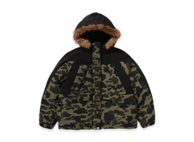 A BATHING APE 1St Camo Snowboard Down Jacket "Green"