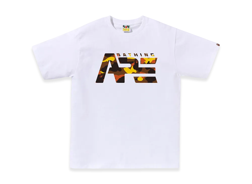 A BATHING APE 1St Camo Tactical Logo Tee "White/Orange"