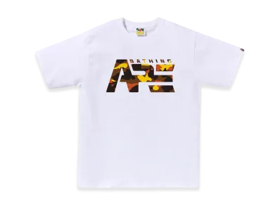 A BATHING APE 1St Camo Tactical Logo Tee "White/Orange"