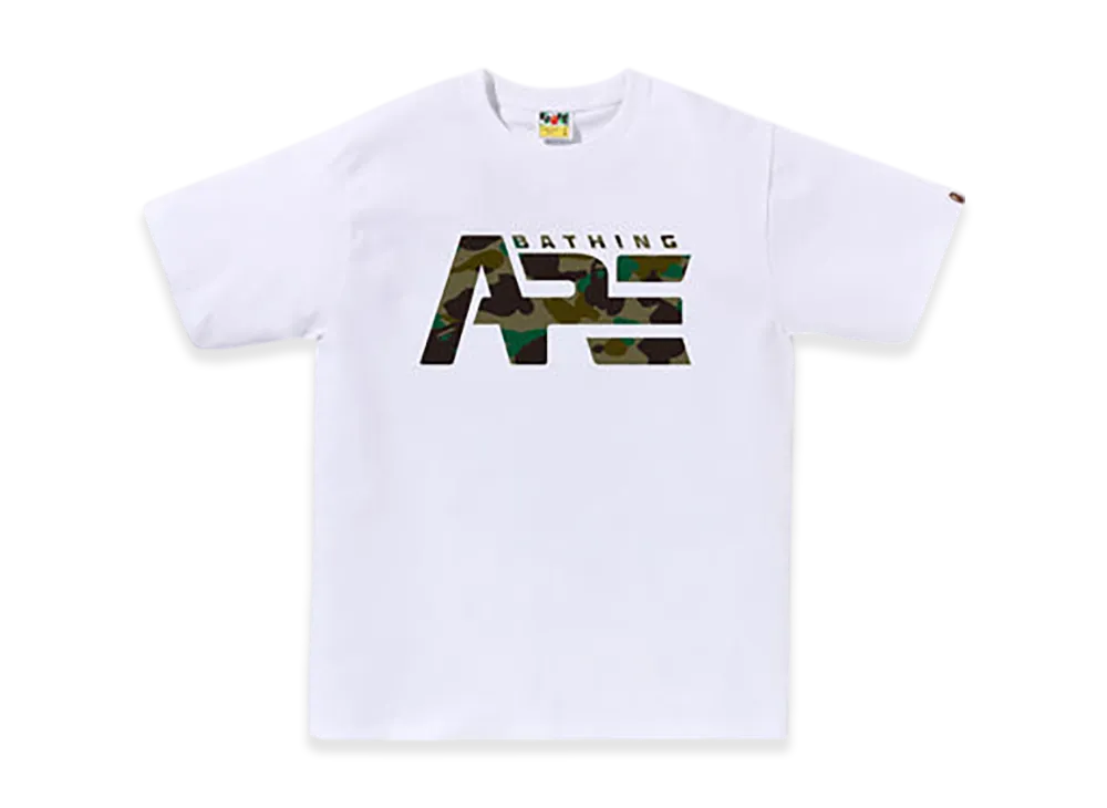 A BATHING APE 1St Camo Tactical Logo Tee "White/Green"