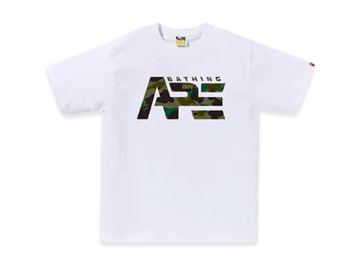 A BATHING APE 1St Camo Tactical Logo Tee "White/Green"