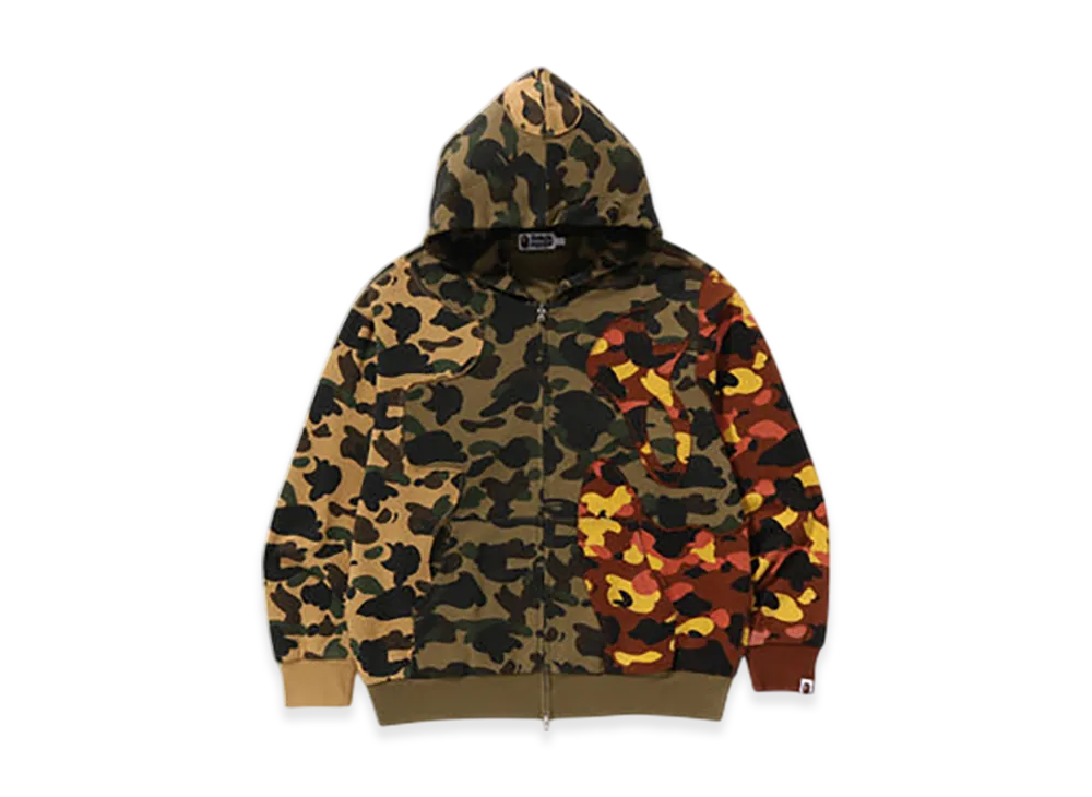 A BATHING APE 1St Camo Upcycled Relaxed Fit Full Zip Hoodie "Multi"