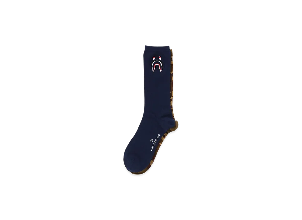 A BATHING APE 1St Shark Socks "Navy"