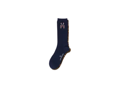 A BATHING APE 1St Shark Socks "Navy"