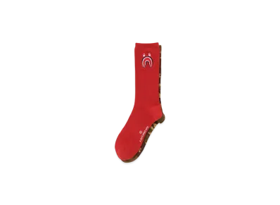 A BATHING APE 1St Shark Socks "Red"