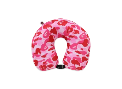 A BATHING APE ABC Camo 2Way Ape Head Neck Pillow Travel "Pink"