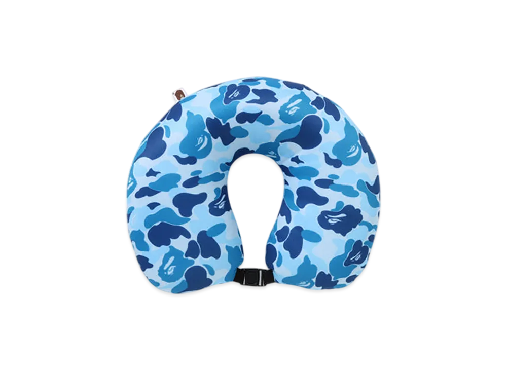 A BATHING APE ABC Camo 2Way Ape Head Neck Pillow Travel "Blue"