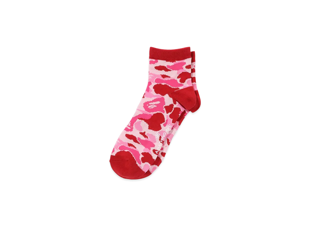 A BATHING APE ABC Camo Ankle Jacquard Socks "Pink"