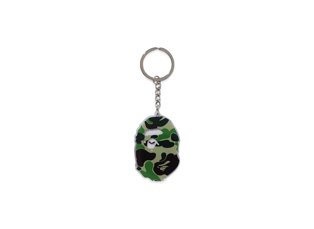 A BATHING APE ABC Camo Ape Head Acrylic Keychain "Green"