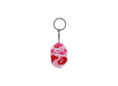 A BATHING APE ABC Camo Ape Head Acrylic Keychain "Pink"