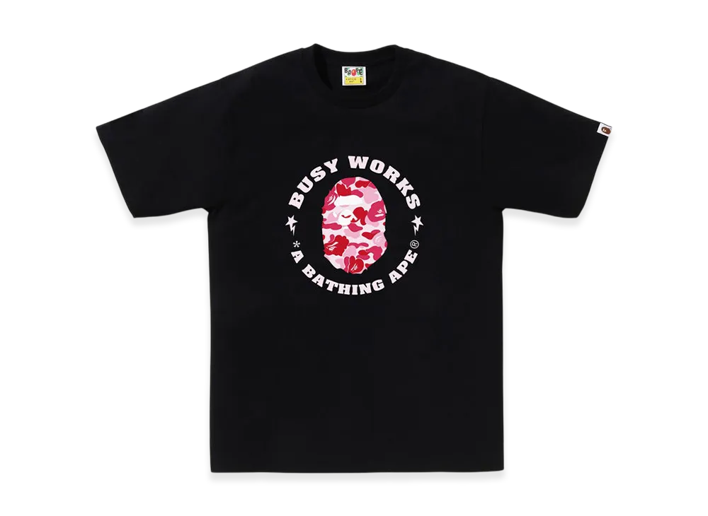 A BATHING APE ABC Camo Busy Works Sta Tee "Black/Pink"