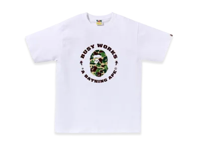 A BATHING APE ABC Camo Busy Works Sta Tee "White/Green"