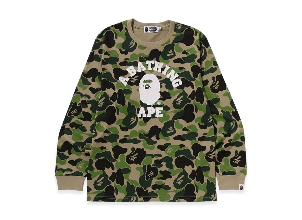A BATHING APE ABC Camo College LS Tee "Green"