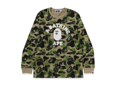 A BATHING APE ABC Camo College LS Tee "Green"