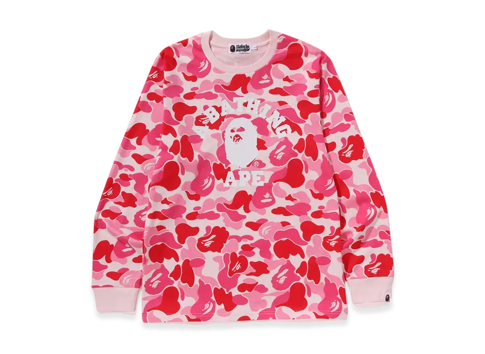 A BATHING APE ABC Camo College LS Tee "Pink"