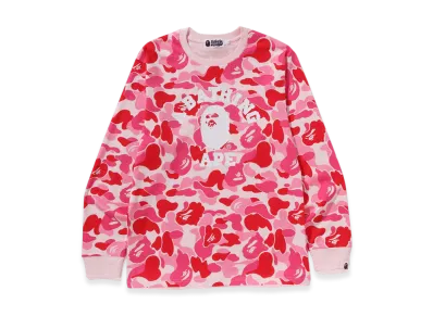 A BATHING APE ABC Camo College LS Tee "Pink"