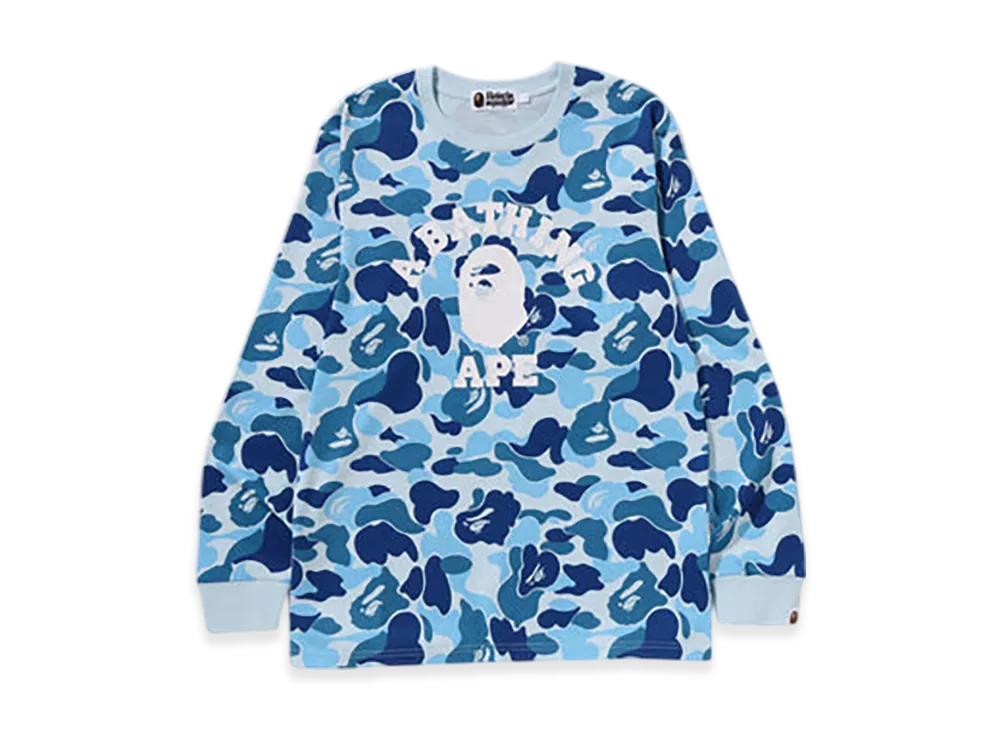 A BATHING APE ABC Camo College LS Tee "Blue"