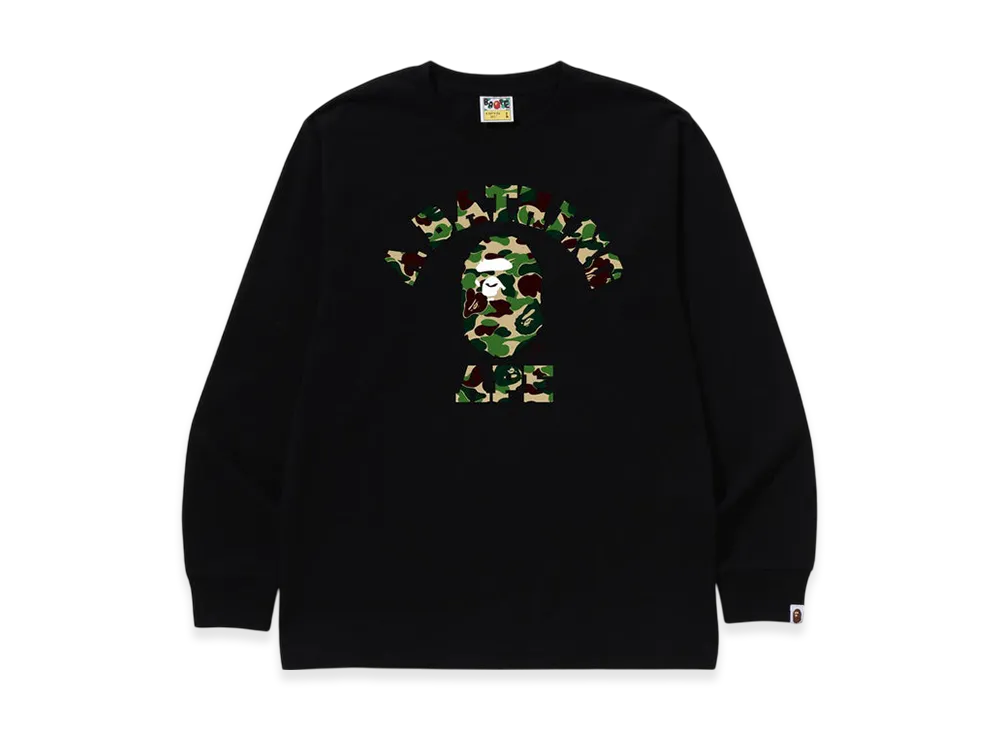 A BATHING APE ABC Camo College LS Tee "Black/Green"
