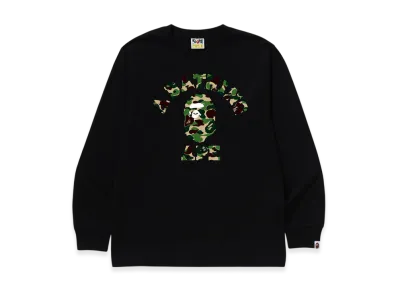 A BATHING APE ABC Camo College LS Tee "Black/Green"