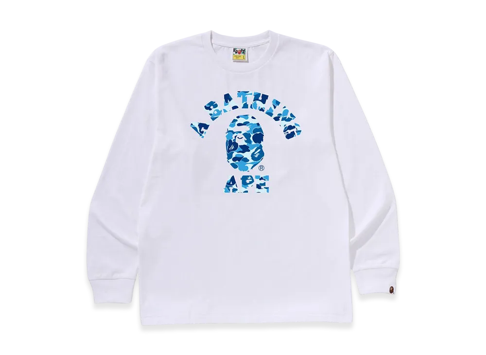 A BATHING APE ABC Camo College LS Tee "White/Blue"