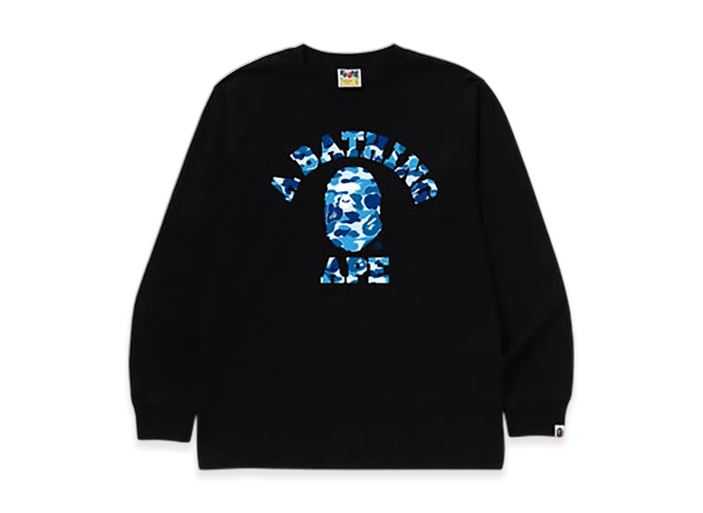 A BATHING APE ABC Camo College LS Tee "Black/Blue"