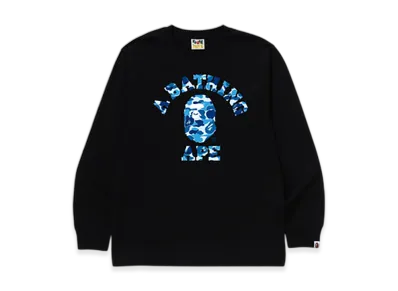 A BATHING APE ABC Camo College LS Tee "Black/Blue"