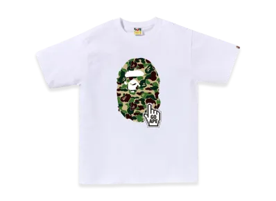 A BATHING APE ABC Camo Go Ape Pointer Ape Head Tee Bapec "White/Green"