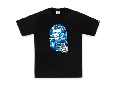 A BATHING APE ABC Camo Go Ape Pointer Ape Head Tee Bapec "Black/Blue"