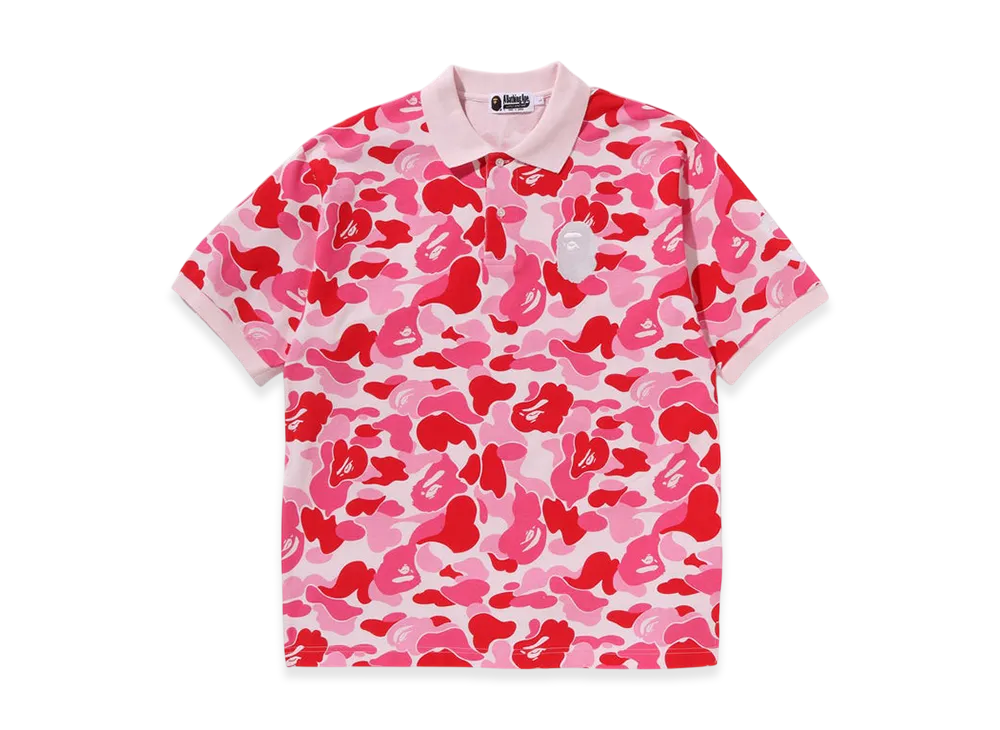 A BATHING APE ABC Camo Large Ape Head Polo "Pink"