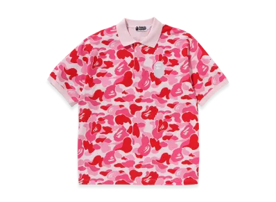 A BATHING APE ABC Camo Large Ape Head Polo "Pink"