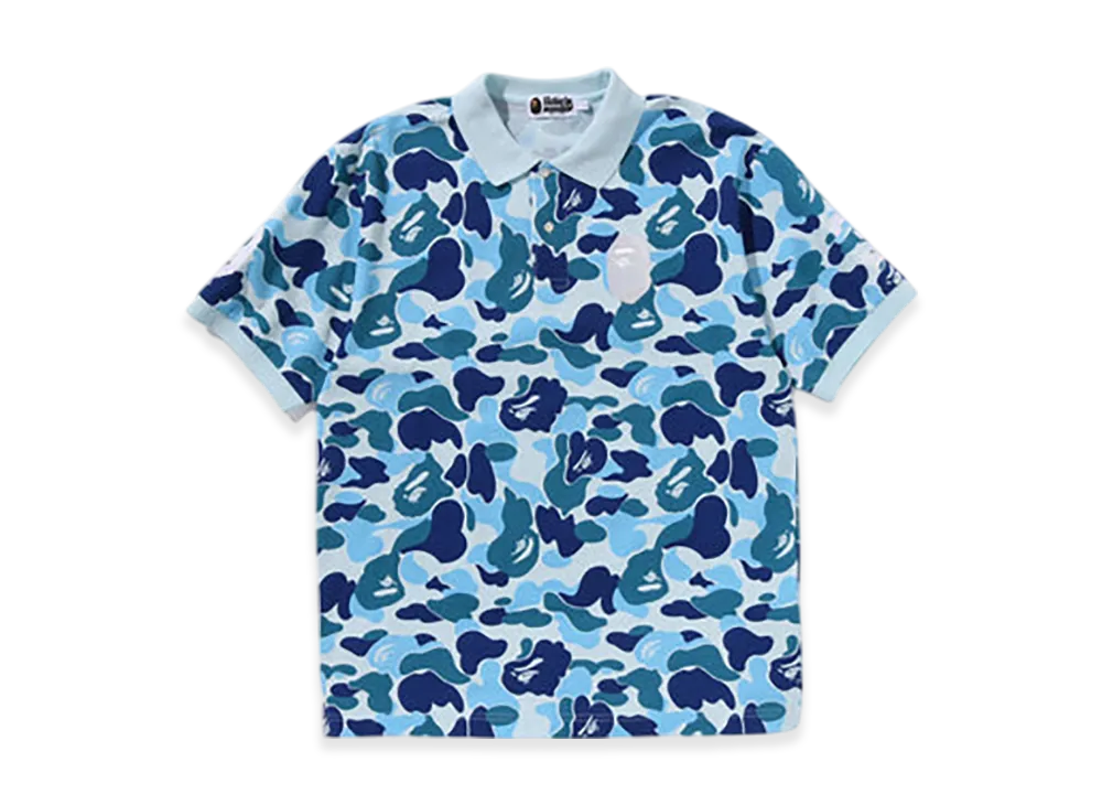 A BATHING APE ABC Camo Large Ape Head Polo "Blue"
