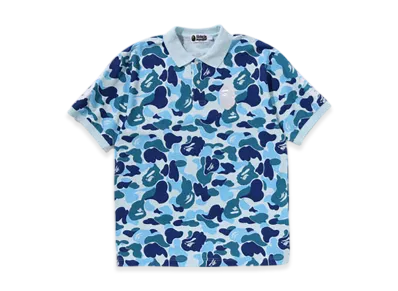 A BATHING APE ABC Camo Large Ape Head Polo "Blue"