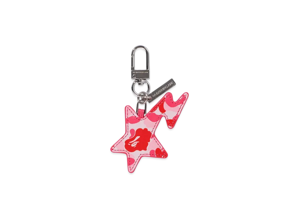 A BATHING APE ABC Camo Sta Keychain "Pink"