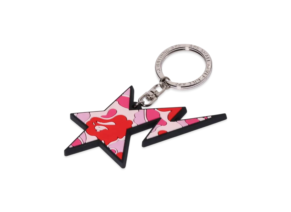 A BATHING APE ABC Camo Sta Rubber Keychain "Pink"
