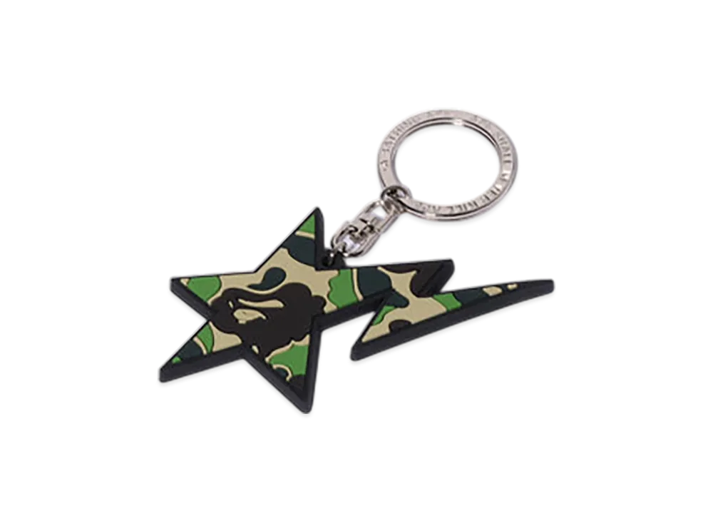 A BATHING APE ABC Camo Sta Rubber Keychain "Green"