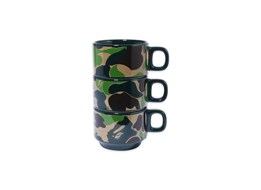 A BATHING APE ABC Camo Stacking Mugs "Green"