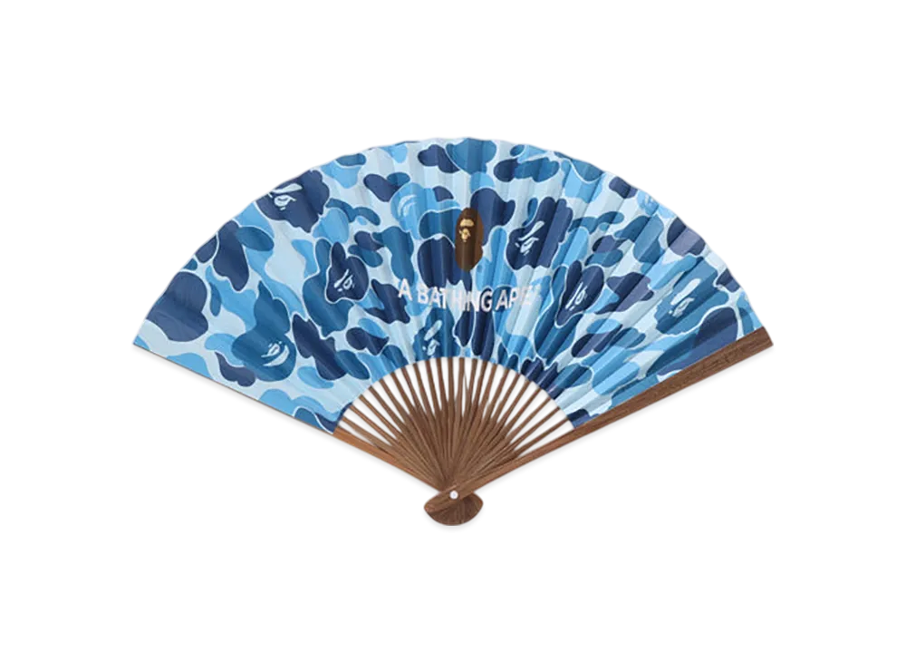 A BATHING APE ABC Japanese Folding Fan "Blue"