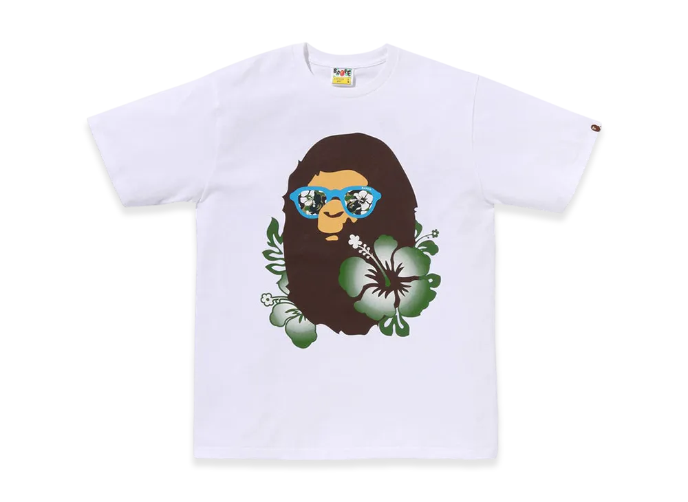 A BATHING APE ABC Resort Camo Ape Head Tee "White"