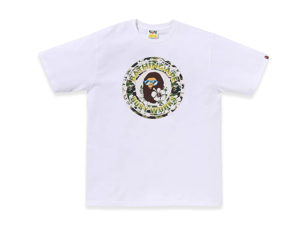 A BATHING APE ABC Resort Camo Busy Works Tee "White"
