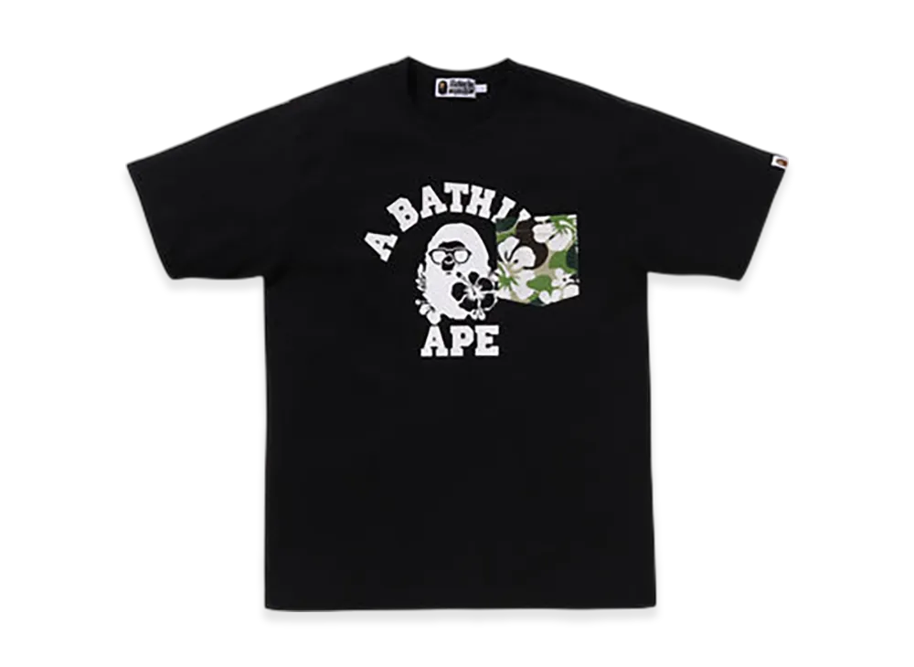 A BATHING APE ABC Resort Camo Pocket College Tee "Black"