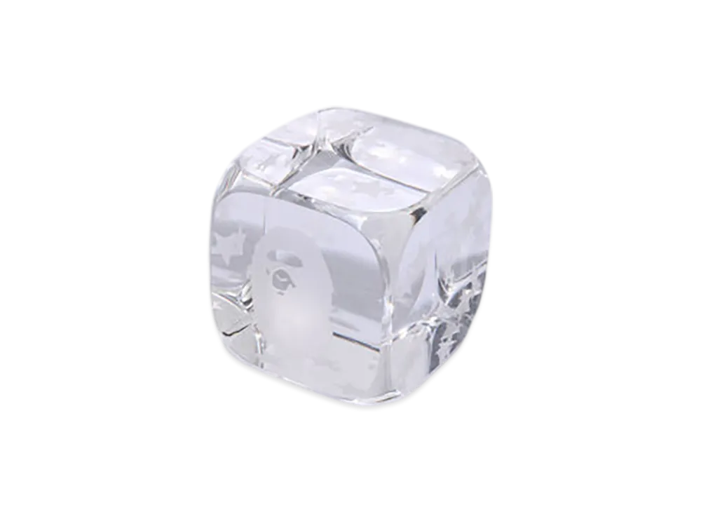 A BATHING APE Ape Head Crystal Dice Weight "Clear"