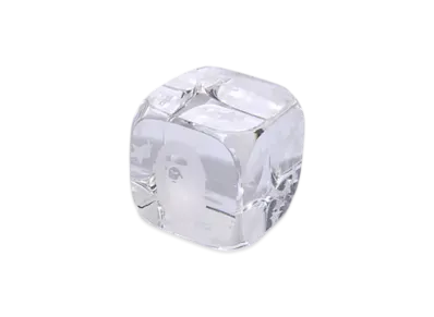 A BATHING APE Ape Head Crystal Dice Weight "Clear"